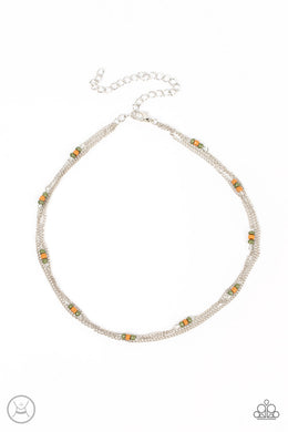 Bountifully Beaded Green Choker