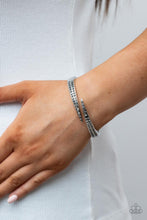 Load image into Gallery viewer, Sideswiping Shimmer Silver Hinged Bracelet