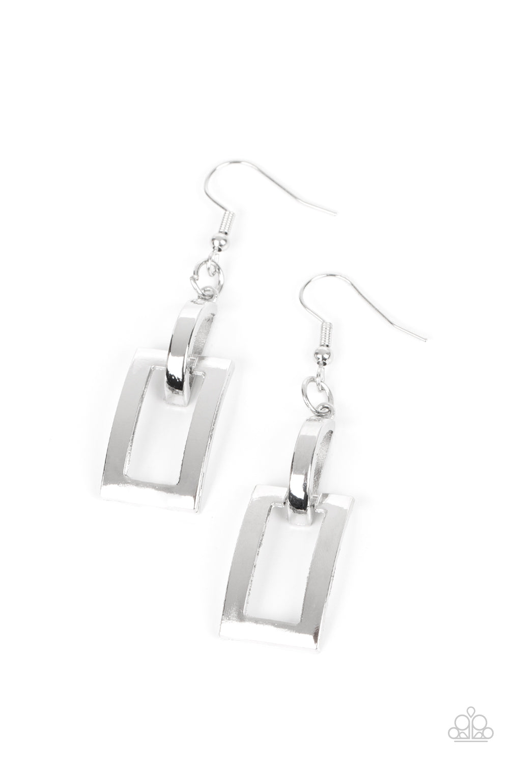 Blazing Buckles Silver Earrings