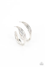 Load image into Gallery viewer, Curvy Charmer Silver Hoop Earrings