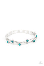 Load image into Gallery viewer, Slammin Sparkle Blue Hinged Bracelet
