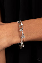 Load image into Gallery viewer, Slammin Sparkle White Hinged Bracelet