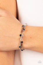 Load image into Gallery viewer, Slammin Sparkle Black Hinged Bracelet