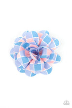 Load image into Gallery viewer, Gingham Garden Blue Hair Clip