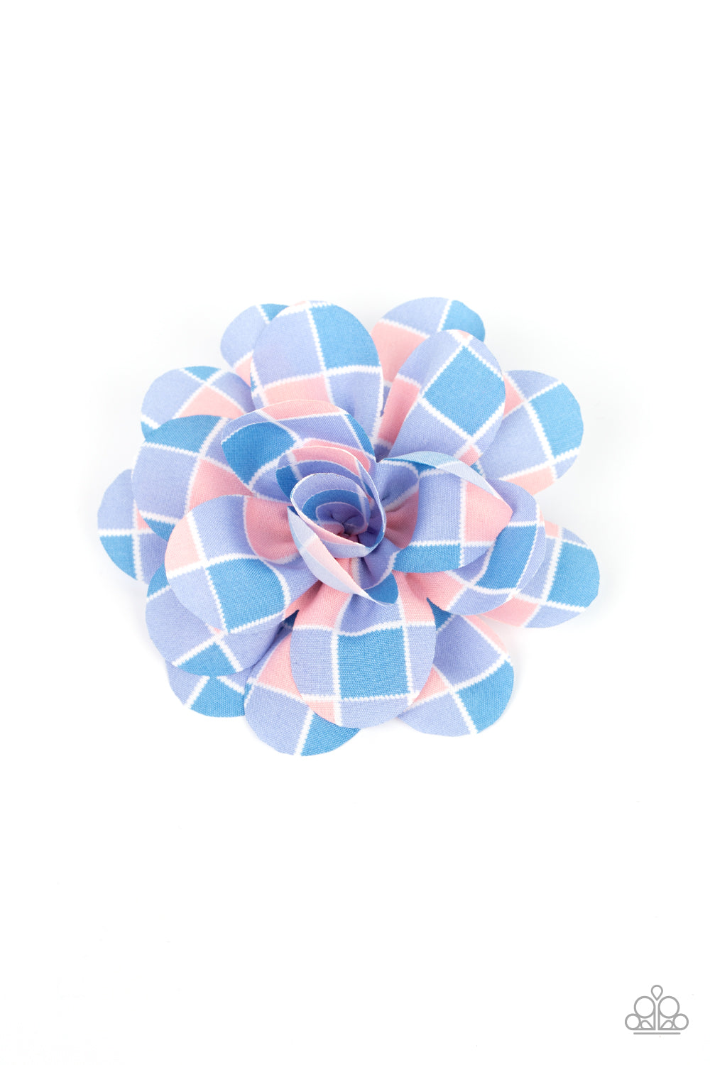 Gingham Garden Blue Hair Clip