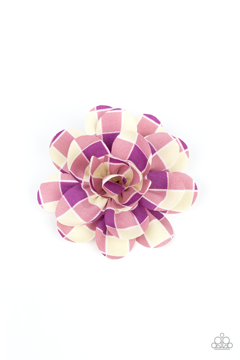 Gingham Garden Purple Hair Clip