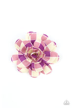 Load image into Gallery viewer, Gingham Garden Purple Hair Clip