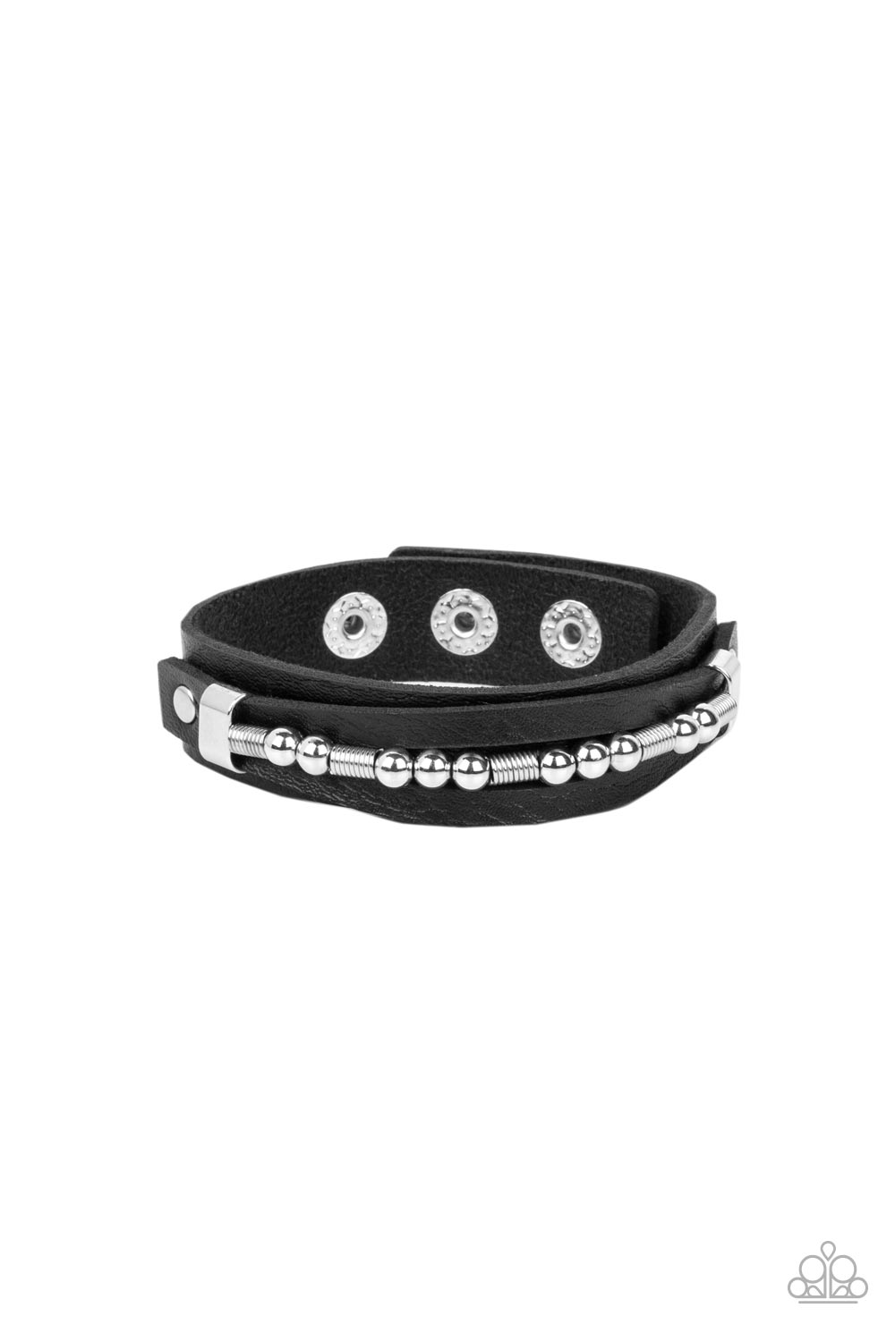 Easy on the Hardware Black Snap Bracelet