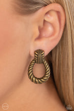 Load image into Gallery viewer, Roping Rodeo Brass Clip On Earring