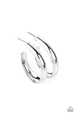 Champion Curves Silver Hoop Earrings