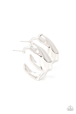 Cutting Edge Couture Silver Hoop Earrings
