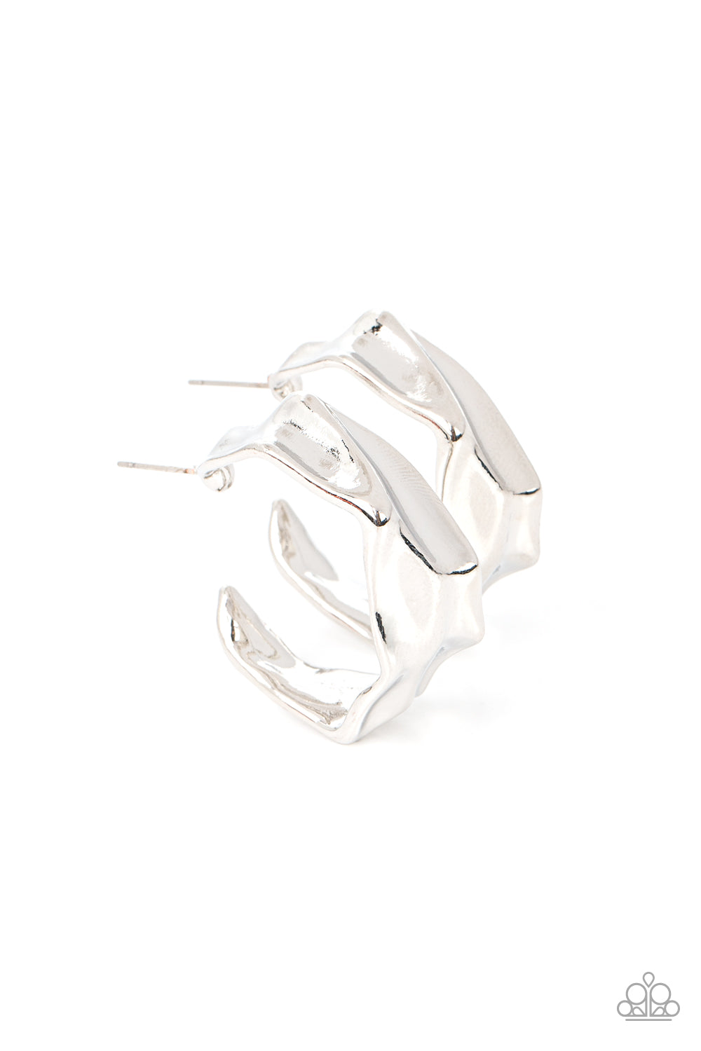 Cutting Edge Couture Silver Hoop Earrings