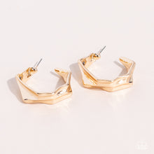 Load image into Gallery viewer, Cutting Edge Couture Gold Hoop Earrings