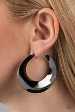Load image into Gallery viewer, Power Curves Black Hoop Earrings