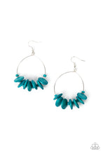 Load image into Gallery viewer, Surf Camp Blue Wood Earrings