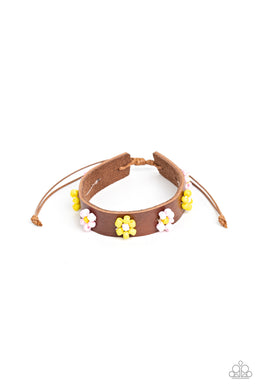 Flowery Frontier Pink Pull Cord Bracelet