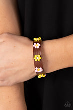 Load image into Gallery viewer, Flowery Frontier Pink Pull Cord Bracelet