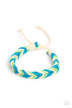 Load image into Gallery viewer, Born to Travel Blue Pull Cord Bracelet
