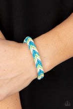 Load image into Gallery viewer, Born to Travel Blue Pull Cord Bracelet