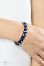 Load image into Gallery viewer, Sugar Coated Sparkle Multi Gunmetal Blue Bracelet #160