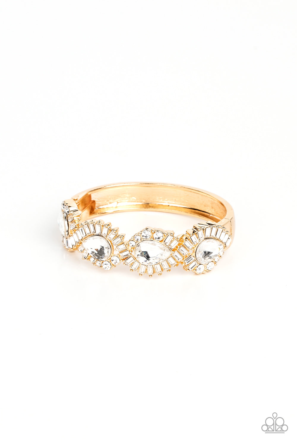 For the Win Gold Hinged Bracelet