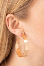 Load image into Gallery viewer, Flat Out Fashionable Gold Hoop Earrings