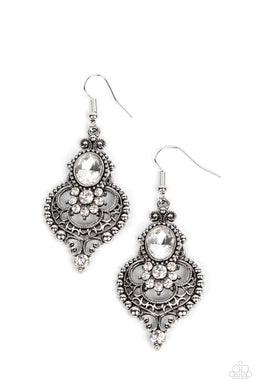 Castle Chateau White Earrings