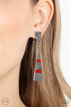 Load image into Gallery viewer, Safari Seeker Red Clip-on Earrings