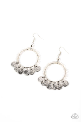 Bohemian Beach Blast White Earrings
