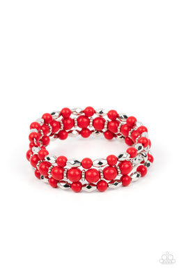 Colorfully Coiled Red Coil Bracelet