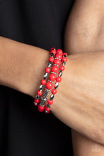 Load image into Gallery viewer, Colorfully Coiled Red Coil Bracelet