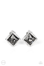 Load image into Gallery viewer, Sparkle Squared Silver Clip On Earrings