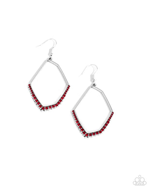 Bent on Success Red Earrings