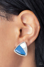 Load image into Gallery viewer, Kaleidoscopic Collision Blue Post Earrings