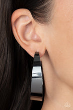 Load image into Gallery viewer, Flat Out Fashionable Black Hoop Earrings