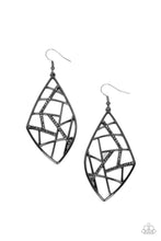 Load image into Gallery viewer, Geo Grid Black Earrings