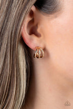 Load image into Gallery viewer, TRIPLE Down Gold Hoops Earrings