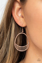 Load image into Gallery viewer, Segmented Shimmer Rose Gold Earrings