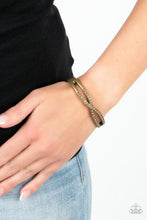 Load image into Gallery viewer, Woven in Wealth Brass Hinged Bracelet