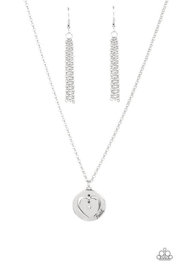 Heart Full of Faith White Necklace