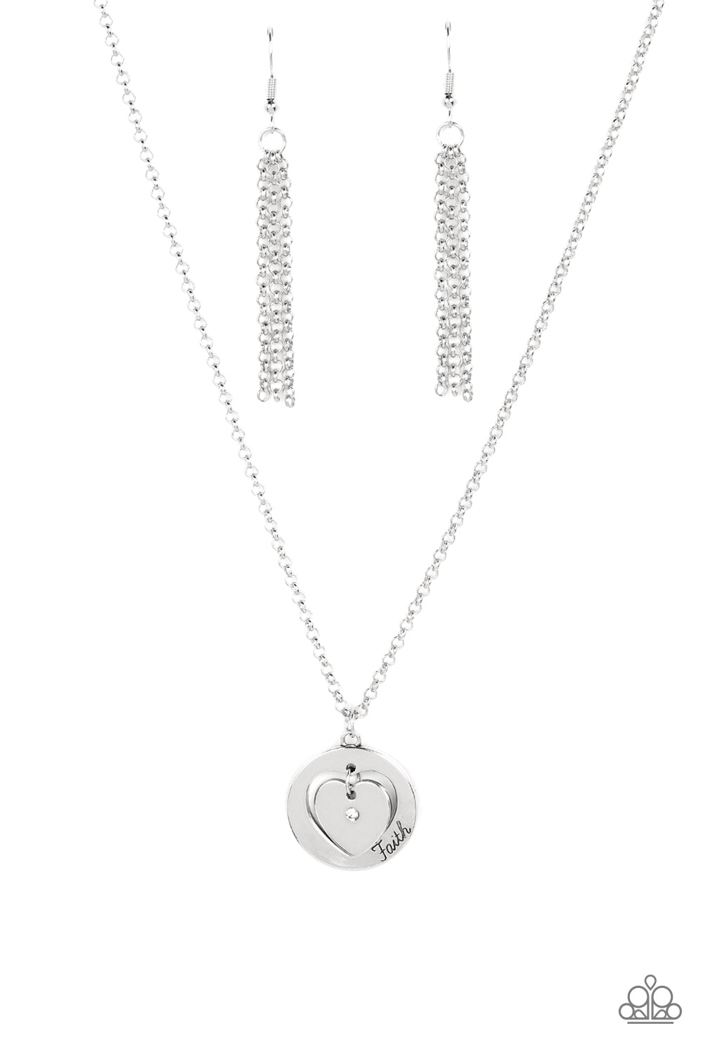 Heart Full of Faith White Necklace