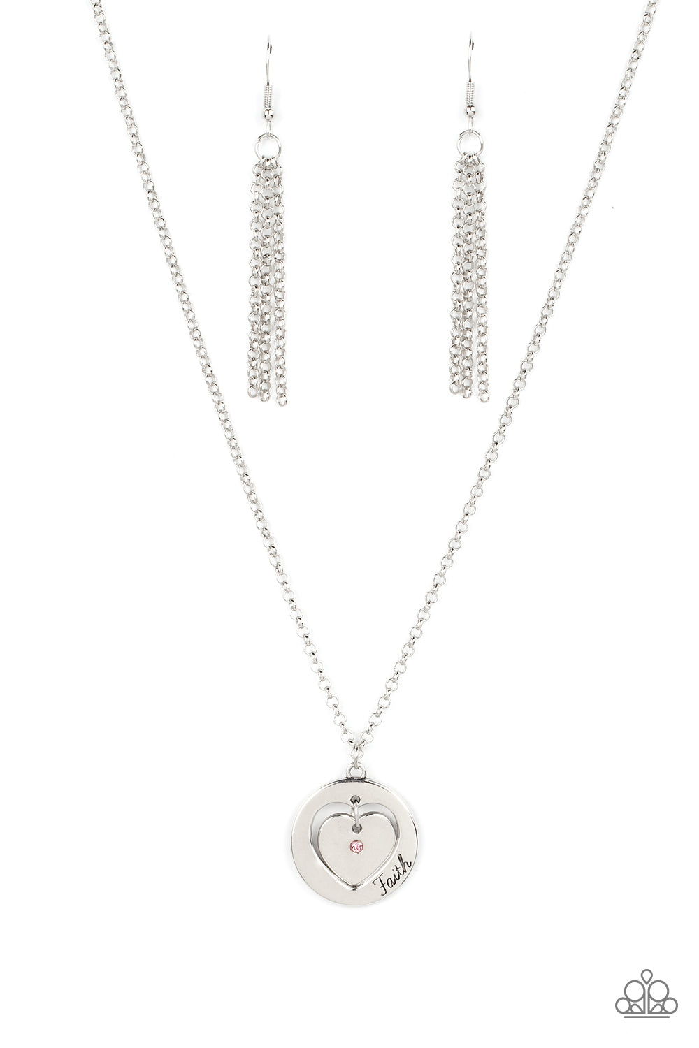 Heart Full of Faith Pink Necklace