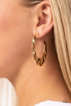 Load image into Gallery viewer, Make a Ripple Gold Earrings