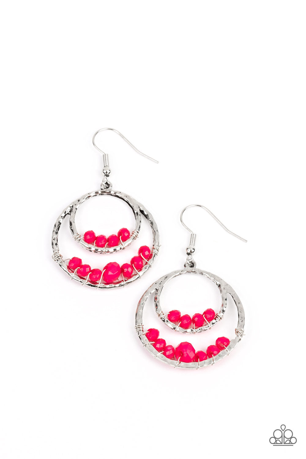 Bustling Beads Pink Earrings