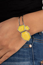 Load image into Gallery viewer, Tourist TRAPEZOID Yellow Hinged Bracelet
