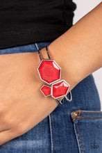 Load image into Gallery viewer, Tourist TRAPEZOID Red Hinged Bracelet