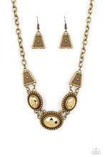 Load image into Gallery viewer, Textured TRAPEZOID Brass Necklace