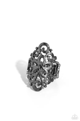 Fantastically Floral Black Ring