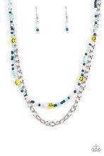 Load image into Gallery viewer, Happy Looks Good on You Blue Necklace