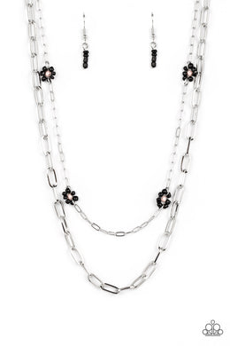 Bold Buds Black Necklace